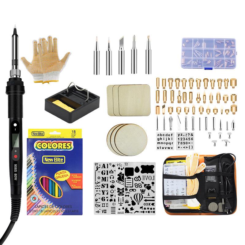 0W内热数显烙维铁套装家用8可调温恒温908S电烙79682铁电子焊接修