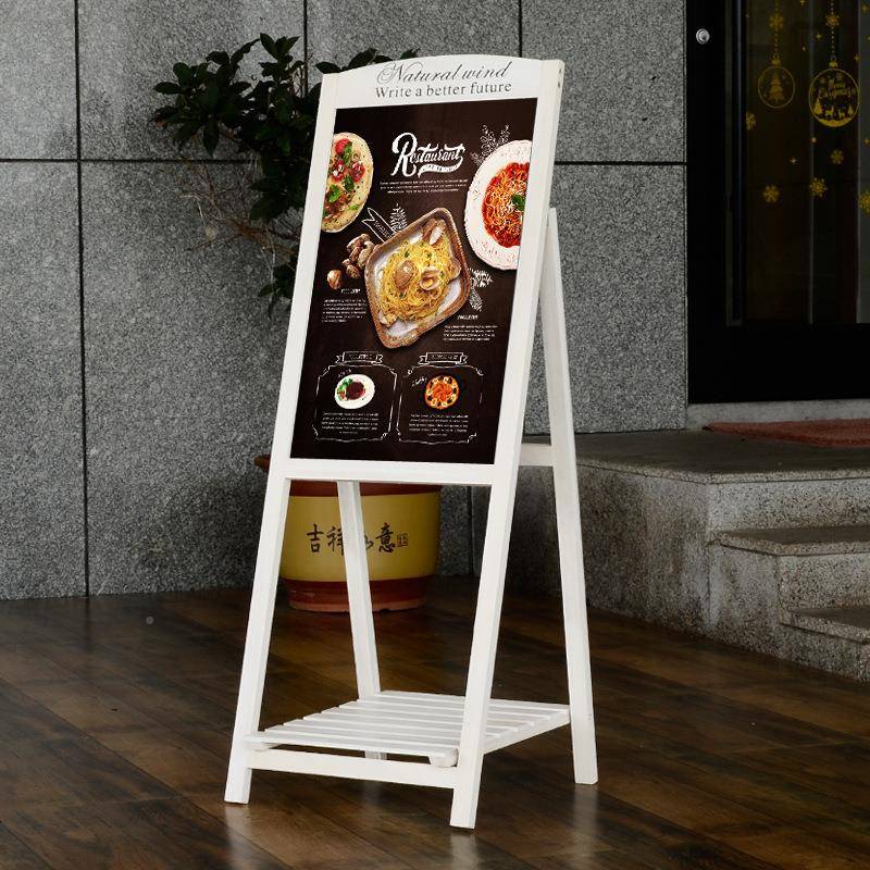 创意木复古黑地板宣传立式广告牌展335示板质架式支花架做旧落小