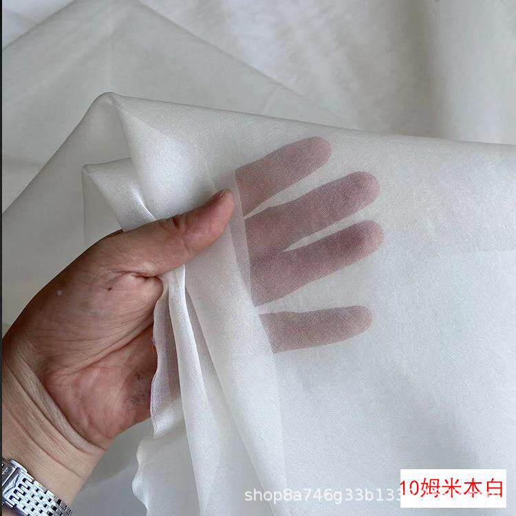 140宽幅0姆米真丝欧丝根缎布料1挺括桑PVK蚕丝缎面欧纱真硬根纱布