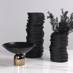 现代简约错位圆环层店叠花装 器花样瓶板间AIM摆件酒民宿售楼处软