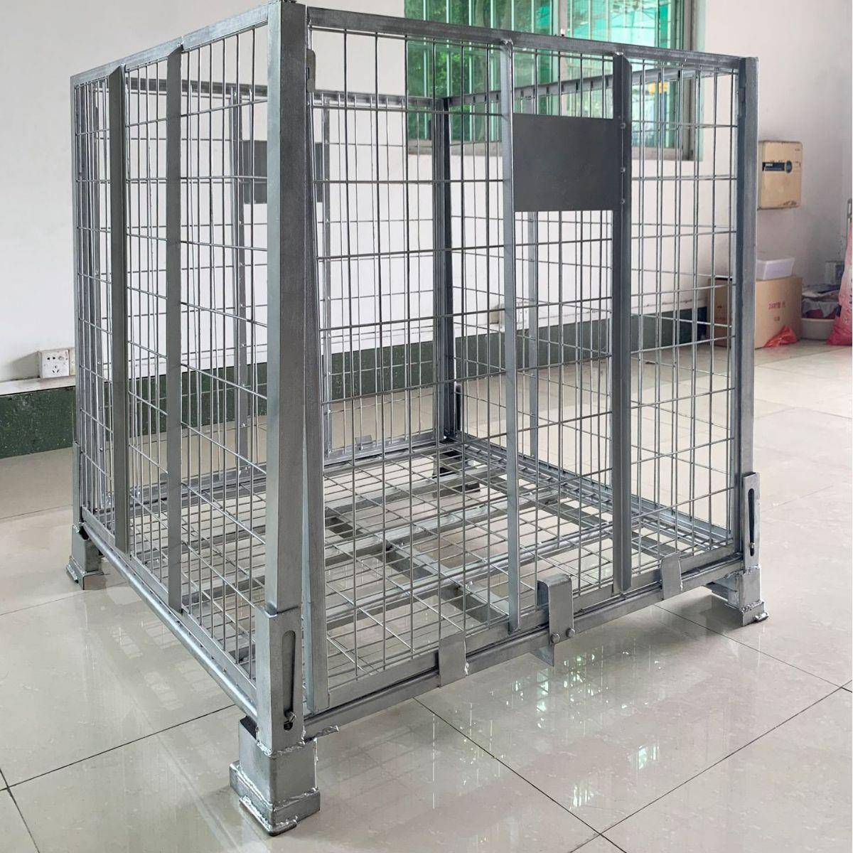 厂家直供可输折叠款仓GBA储笼物流包运用可折叠款鐵籠車铁装框转
