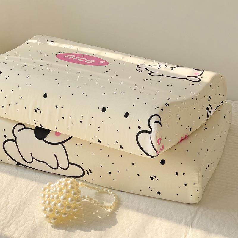 纯棉乳胶枕套一对装40x60全棉童枕头套单个内30胆xltao759850记忆