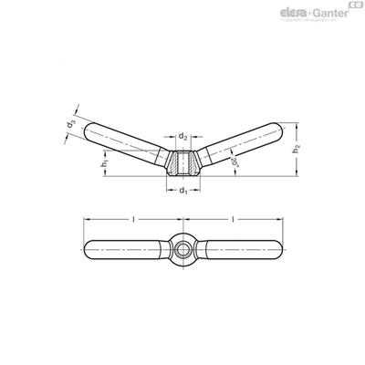 lesaGante伊莉E莎冈特GN9.7806带双手柄r的紧9固螺母钢制