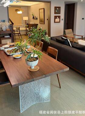 北中美黑桌胡桃木餐桌新式阳台茶小型泡桌茶椅组合简约实木YJG茶