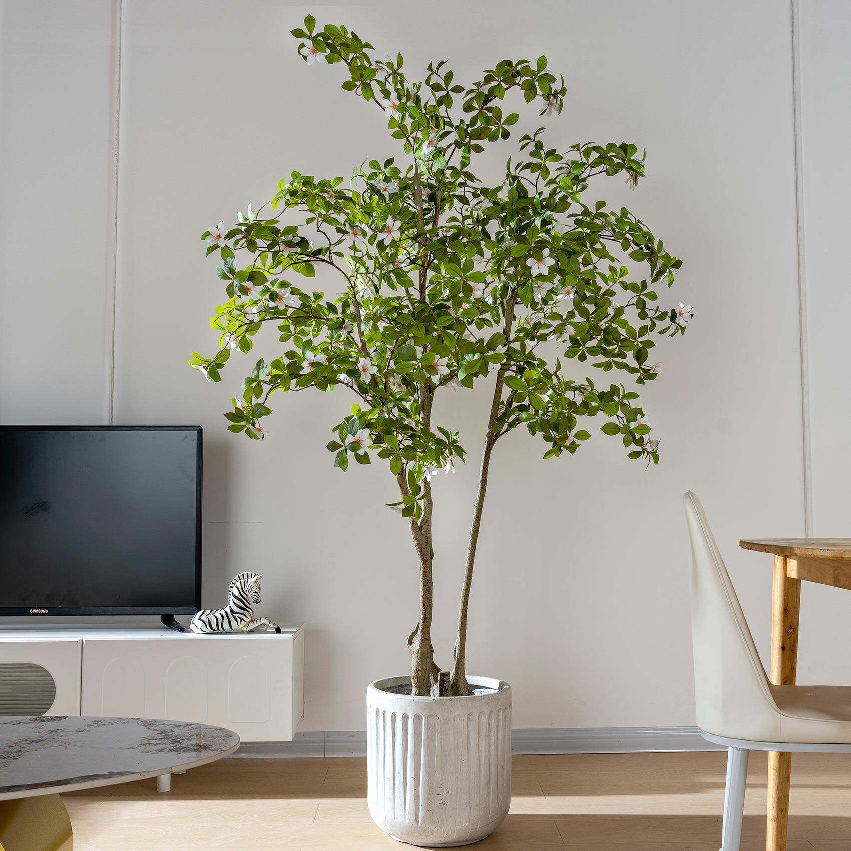 仿真网红植物栀子花室仿内假树生IUI大盆栽造景绿植居落地家装饰