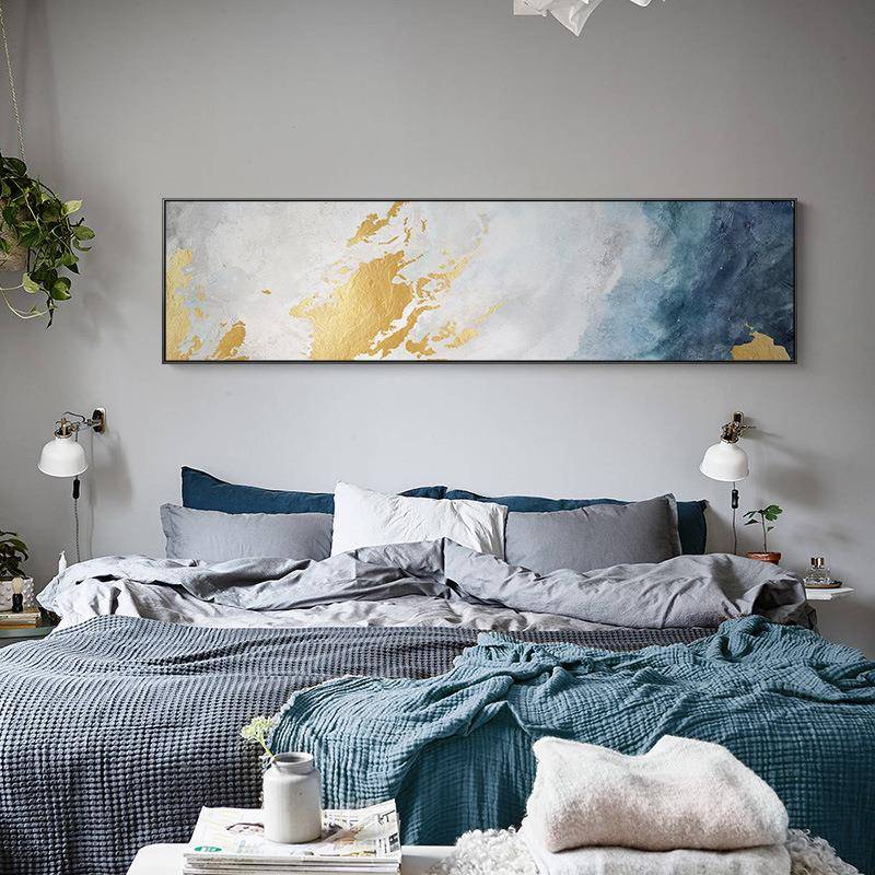 现代画轻约奢抽象卧装饰简客厅墙画横室床头软装工CBZ装酒店背景