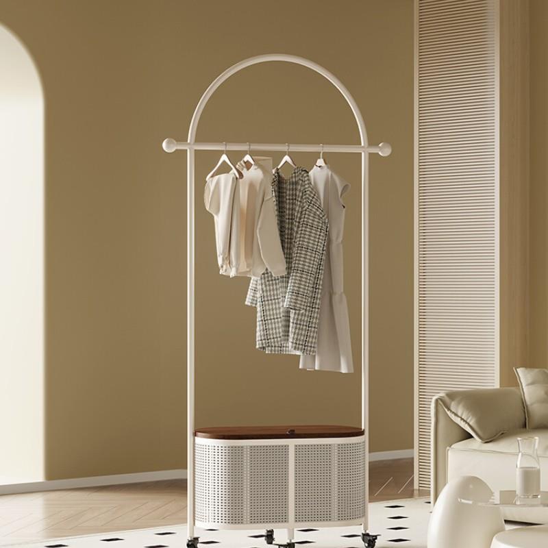 耳多功能衣帽架猫法式奶油落地编藤纳箱置物架HBV轻奢入户挂收风