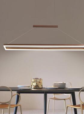 餐厅吊灯led现代AIA简约餐吧台金色线办条长方桌形轻奢灯公室吊灯