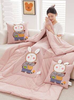 全棉抱枕被两UXQ用宿舍午睡毯可机洗二合一抱被车载子枕垫靠沙发