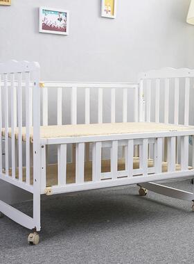 松婴aeb2儿宝床拼厂家实木可折叠床多功能宝床可木调摇高度接床