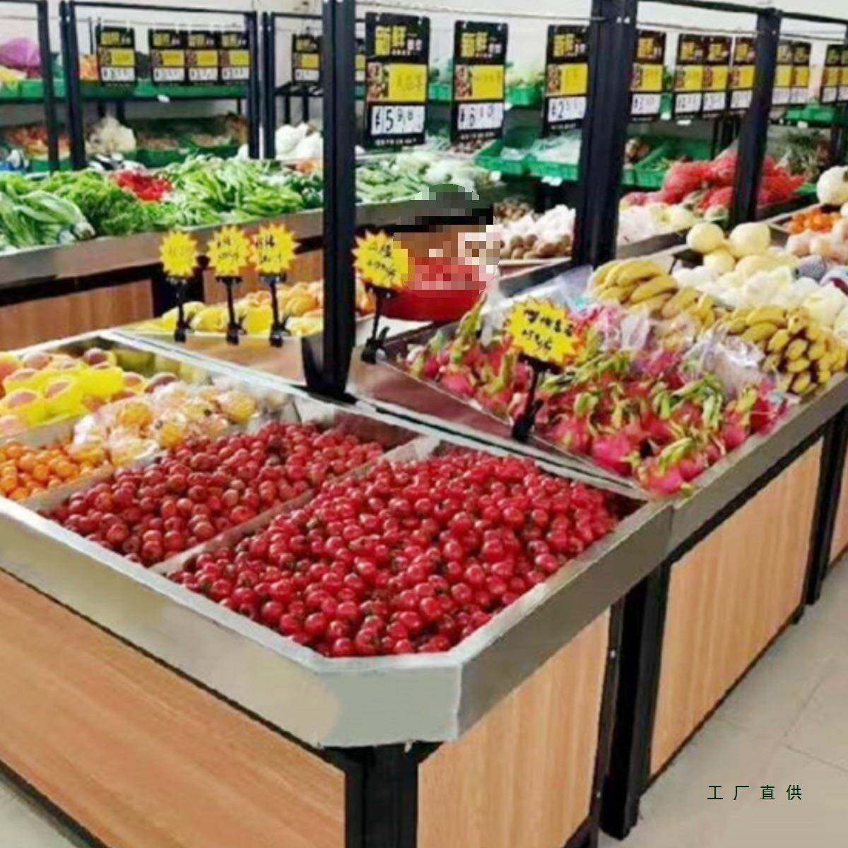 水果钢蔬985菜生货架不锈层果蔬架鲜超市商用蔬果架靠墙水果置多