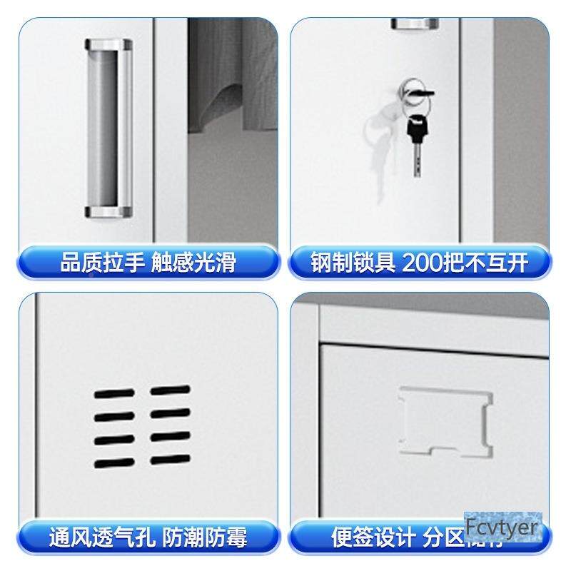 加厚二门宿舍锁衣柜门工厂门铁皮二员工更衣带双办公储物985柜浴