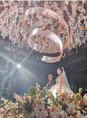 婚庆浪型漫婚礼堂旋吊顶螺扭48902曲曲百变阳光板自由线造海浪背景