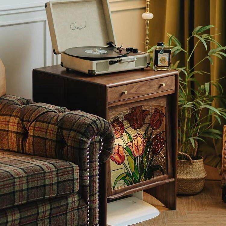 扫地机器头云鲸石科沃收纳置物架实木黑胡桃木色人WZN收纳新柜子