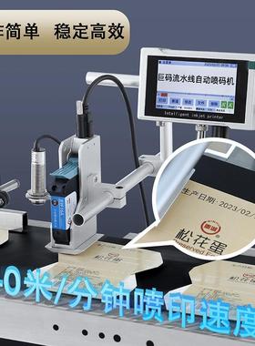 巨码小型打日全自动在线式生产码期喷机纸盒箱流ACI水大字符袋子