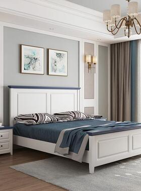 f木床1.8米欧式床双人床主卧婚.床代现简约1实5米92682白色储物