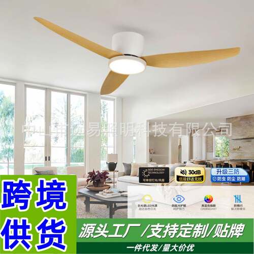 风扇厅吊灯餐灯ABS厅带电风扇灯书房IES卧室灯具25新客款吊扇灯