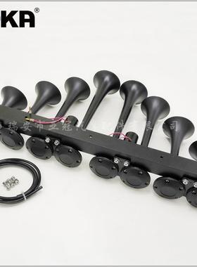 DHKA亚冠-AS097AB-D货12V单排现八管黑色镀电控气喇EUR叭货铬车卡