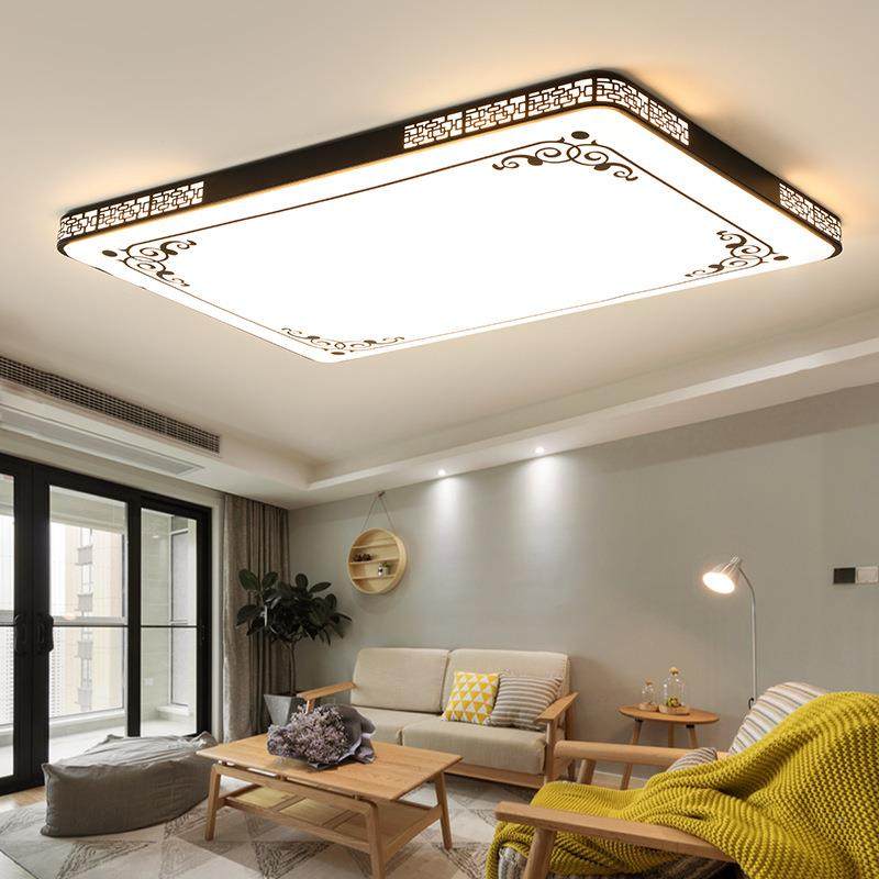 厅灯l现ed吸YFU顶灯约代大气2025年新款简客长方形大厅灯新中式灯
