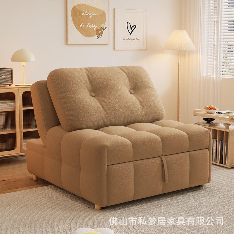 20发2布5新款折叠沙懒床两用小户型伸缩艺沙发阳台奶油NNF风人沙