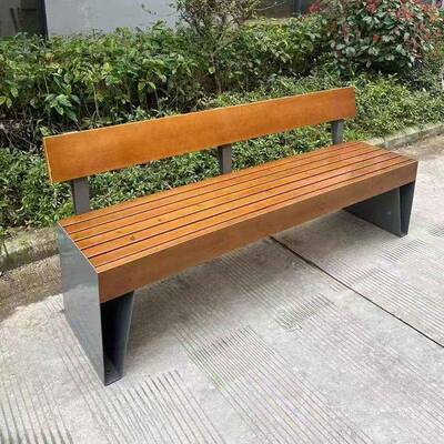 公椅户外LD-HWY-0长木椅防腐条坐凳不锈长钢室外座椅庭院景观休闲