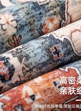 客厅地毯叠折毯家用室卧床边满铺美式书房茶几水洗底SCT地毯