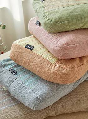 麦202新款天5然2清新荞护颈枕芯32BFT*5cm单只全棉纯棉提花枕头舒