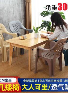 小凳子带靠背ILJ成老人矮椅塑料几椅加茶厚家用矮板凳人防滑矮凳