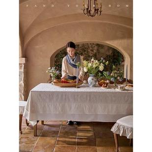 格丽特百桌玛布CHC防水花防油美式立体提纯色长方形餐桌台搭布可