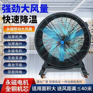 落地工落业大风扇可HBT移动永地磁无级温调速大风扇车间厂房散热