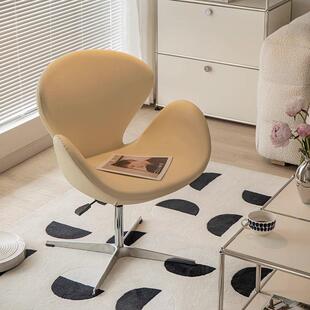 天椅沙发椅纯网色红奶油风椅可升旋BPK转轻奢休闲鹅椅梳妆椅化降