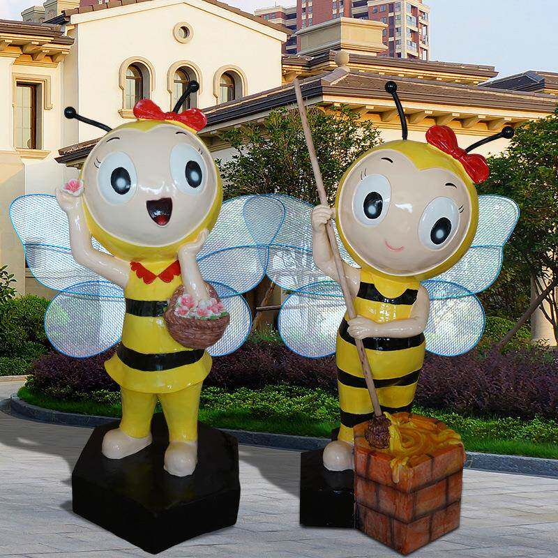 卡雕塑蜜蜂园摆件树户外公园花幼儿园商通场装饰品玻838璃钢脂工艺品