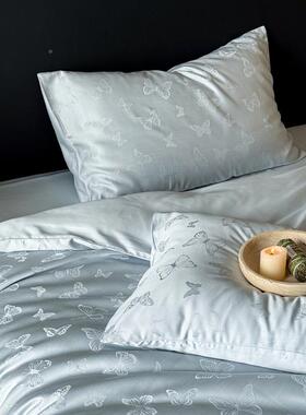 新款A类100支凉兰精天CSF四件套高端睡提丝花裸感冰丝被套床笠三