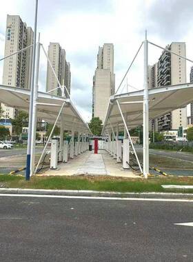 结汽构车停车棚钢结构阳户外张拉膜充电桩棚膜体育看台棚景93128