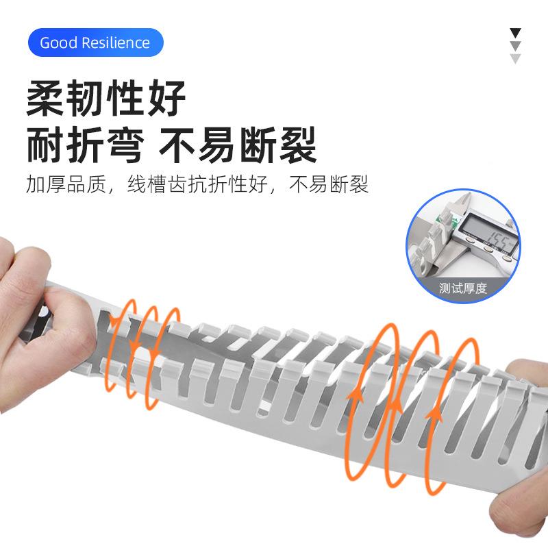P制VC配线槽箱控柜U型走PCP线槽明装工业行线理线塑料阻开口线电