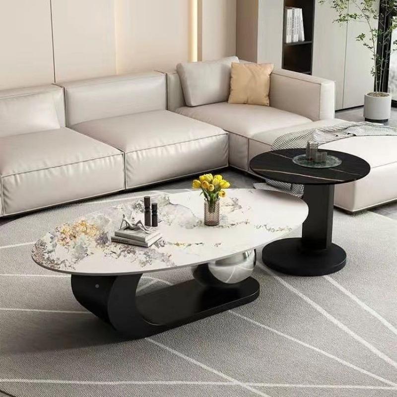 岩板桌椭圆茶几轻奢现代客厅简家用极小户型新形款创意网红茶INC