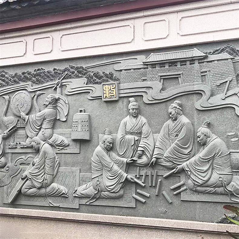 福建石雕浮雕厂家石材人二十DP-FD-07四孝物浮校浮园雕雕设计制作