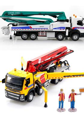 泵彩珀合金车模型水泥浇注工光程车声光缩儿伸童玩具车摆CHV件声