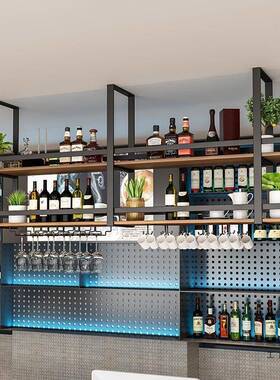 简约装饰架铁艺吊顶挂置XVP物架吊悬挂层板架吊架吧台悬花挂吊柜