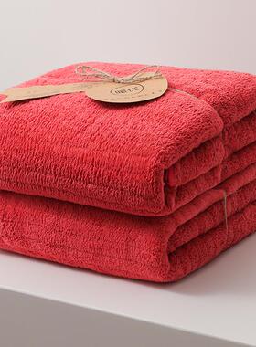 色浴巾情一侣款对裹巾大婚结陪嫁本命年家用非纯棉吸水QFL男红女