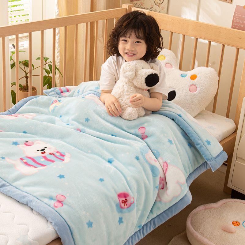 DPD加秋冬儿童毛毯幼儿舍园学生被子双层厚亲肤拉尔婴儿盖云毯午