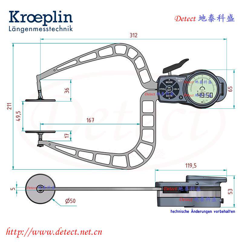 片K4100T数25316显厚度测量卡规德国kroe厚pl测in金属箔测量卡钳