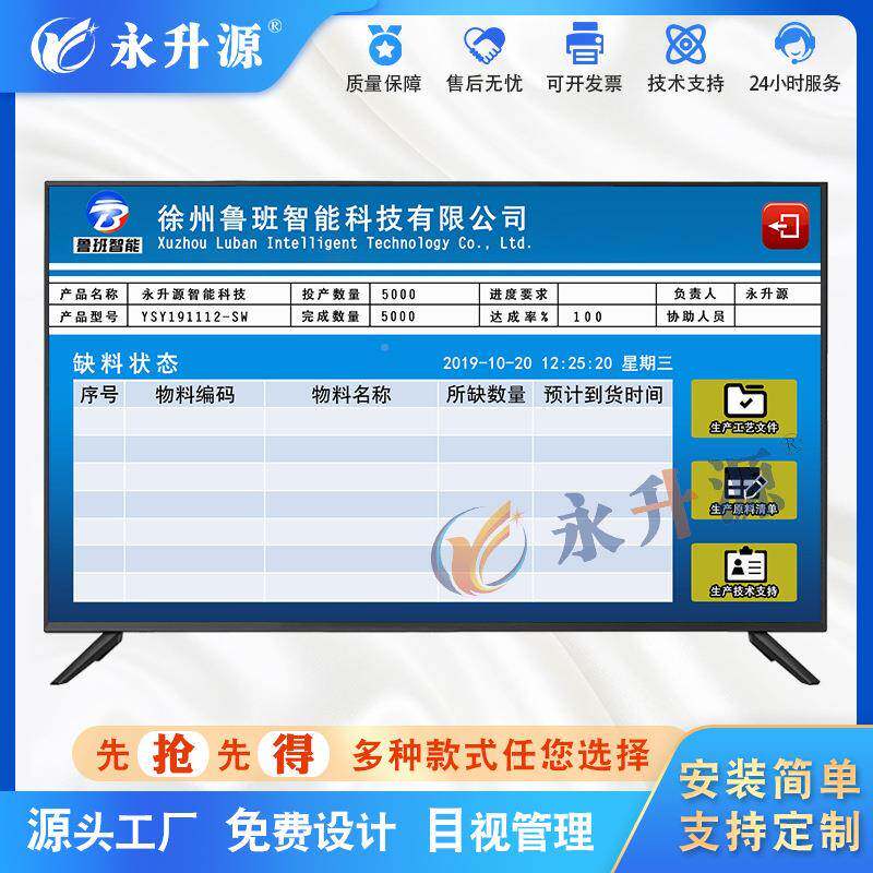 MES系统厂信车间液晶理44582电子看板订管工单产单息屏后台管理