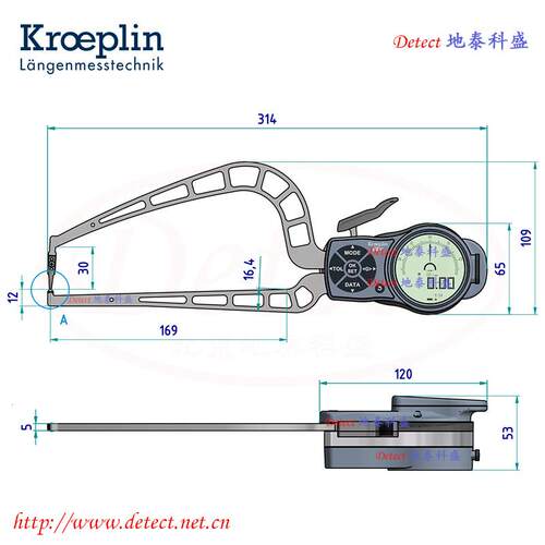 4R5HPE0数显管S壁厚度量测卡规德国kroeplinK电子式管壁卡规卡钳