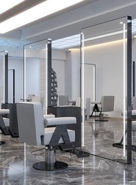 崛仕理发店镜台网红WLT子双面镜落地发发廊专用美剪发镜潮款烫店