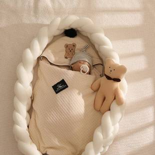 新婴生儿抱被春秋纯棉OAQ款加厚初生包被防惊睡袋包裹防冬跳踢被