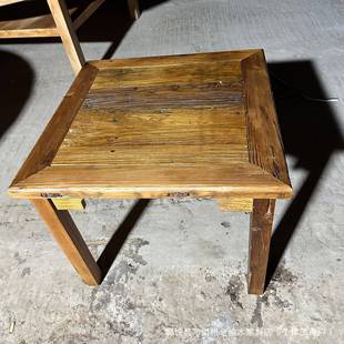 复老榆式四木八仙桌民宿餐厅正古方形62311实木餐桌家用方中榆木