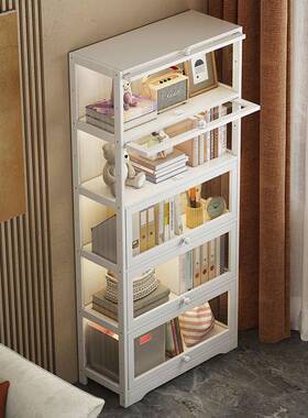 透明防克15281尘收纳柜现代多书层书玻璃置物架家用落地展示柜亚