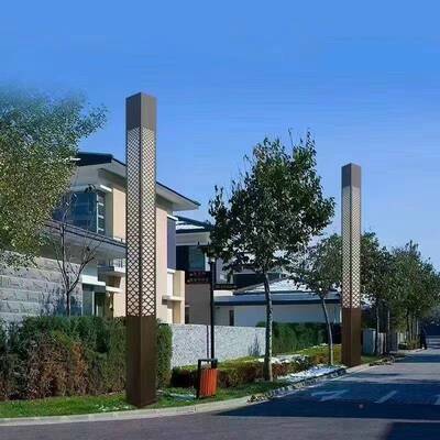 ED庭院灯3米方形景观灯42145小区园别墅花照明柱中灯式庭院灯饰超