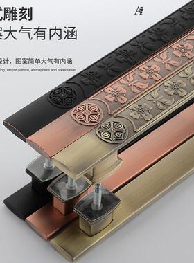 式玻璃大中门拉手手加厚门大把对装扶推TIV拉有框实木门把手黑色